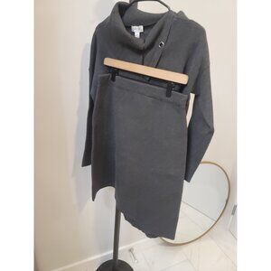 Per S Gray Skirt Suit Set  Slim Fit Sz M Skirt Top Size S Women's